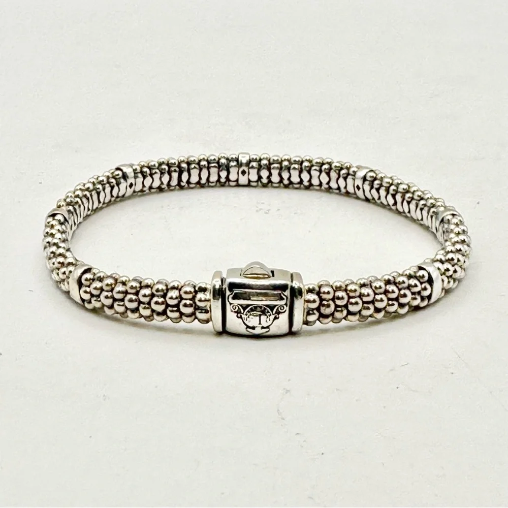 Lagos Sterling 7 Station Caviar Bracelet - Picture 3 of 8